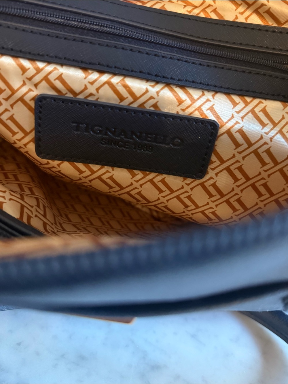 Tignanello Clean & Classic Saffiano Leather Satchel Handbag - Picture 9 of 10
